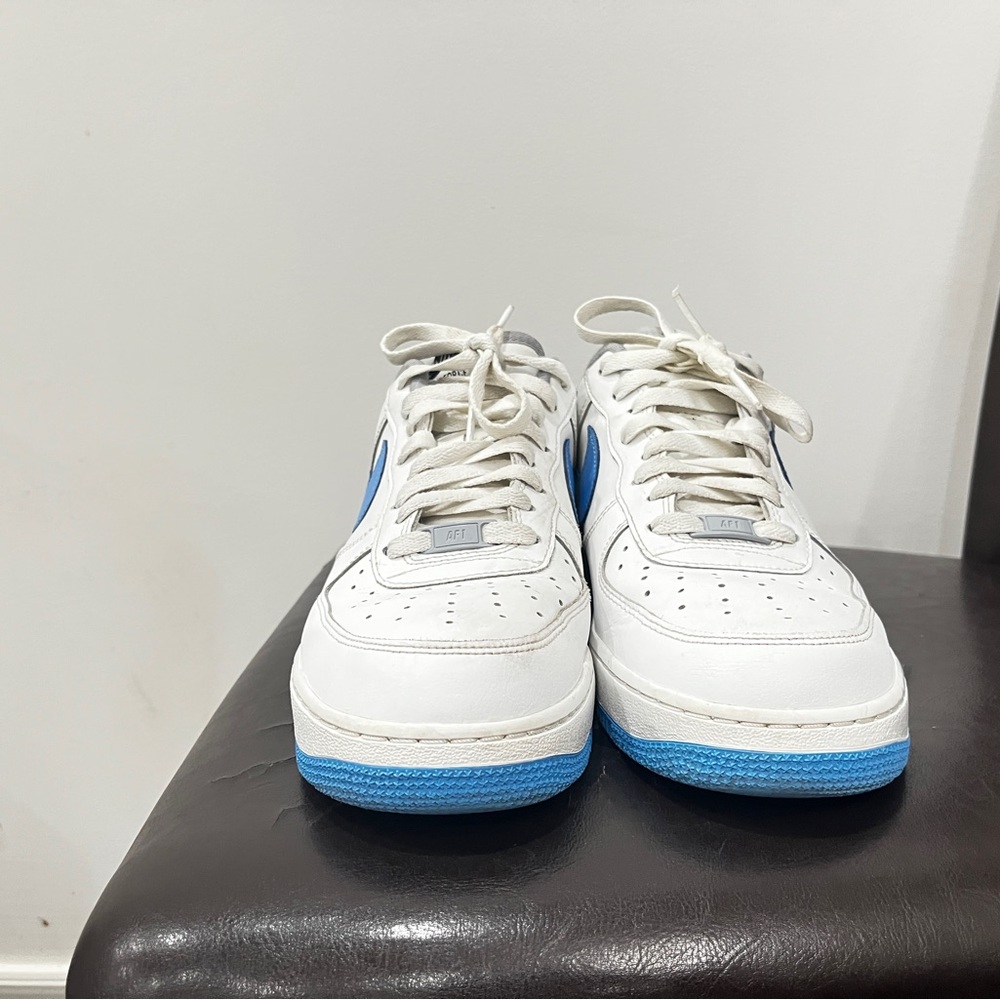 Nike Air Force 1 Low White/Blue | Size 10 - Picture 3 of 5